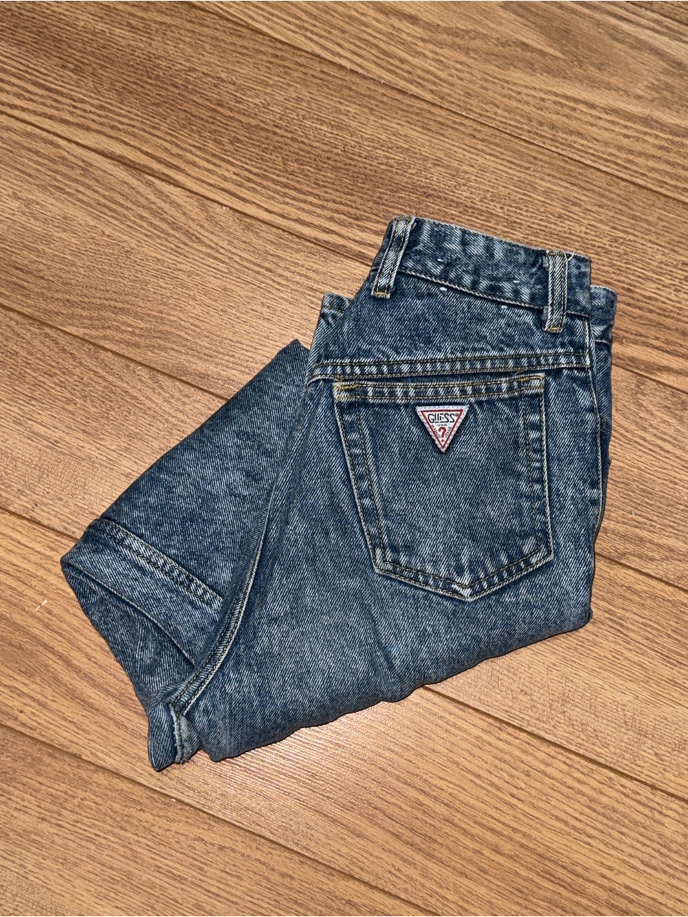 Guess Blue Denim Jeans with Contrast Yellow Stitching